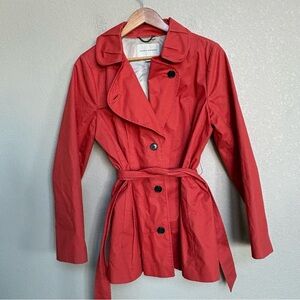 Banana Republic Women’s Orange Cotton Belted Trench Coat Jacket Large